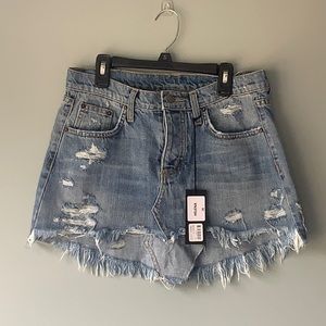 Carmar Los Angeles Helena distressed denim mini skirt 26